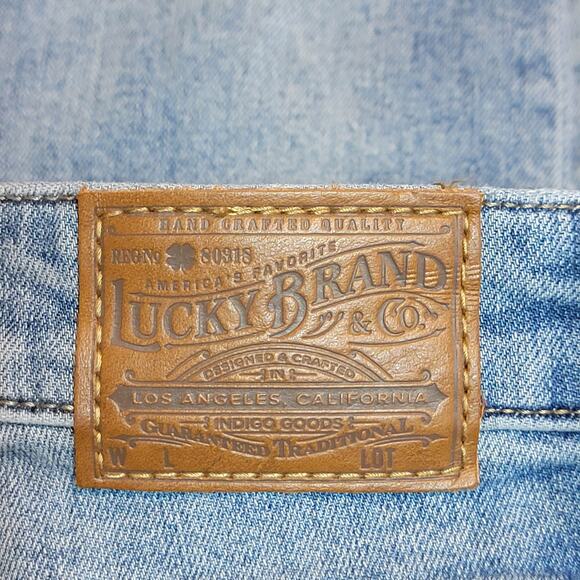 Lucky Brand Bridgette Skinny Embroidered Jeans Light Wash Blue Size 4/27 Boho - Picture 11 of 15